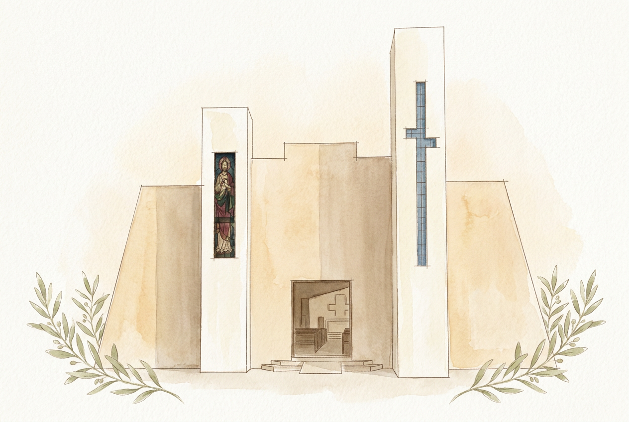 Aquarela da Igreja Sagrado Coração de Jesus